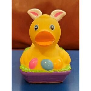 3.5 Inch Toy Smith 2014 Collectible Easter Rubber Duck Car Toy Bunny Ears